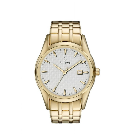 Men's Gold Plated Date Bracelet Watch 97B109