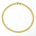 thumbnail image 1 of Men's Gold Plated Stainless Steel Curb Cuban Chain Link Bracelet 3/5/7/9/11 mm, 1 of 2