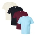 thumbnail image 1 of Men's Gold Soft Touch Bulk T-Shirt, 100% Cotton Assorted Short Sleeve Crewneck Plain Tees (Dark+Bright Color 4 Pack, M), 1 of 7