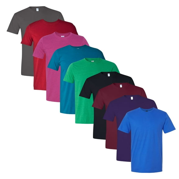 Men's Gold Soft Touch Bulk T-Shirt, 100% Cotton Assorted Short Sleeve Crewneck Plain Tees (Dark Color 9 Pack, 4XL)