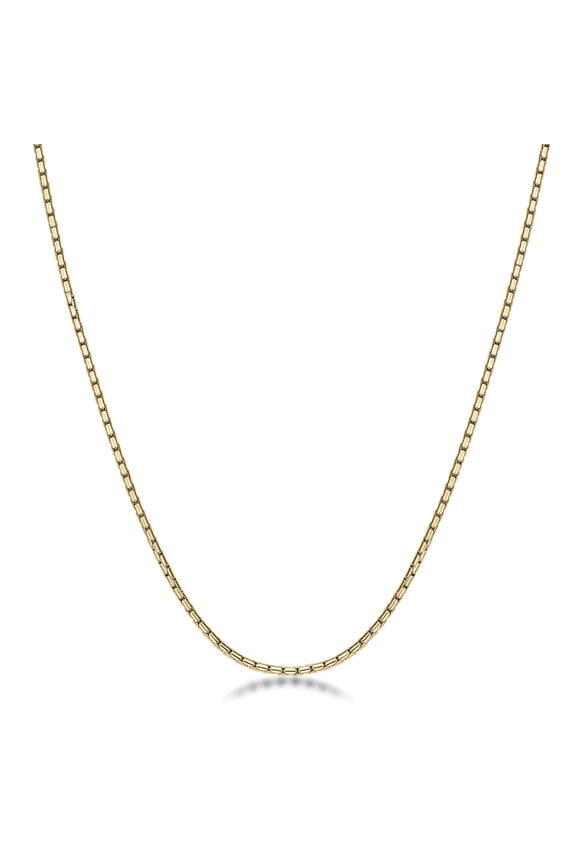 Stainless Steel Gold Ion Plated Thin Snake Chain Necklace - 2.5 MM Wide, 24 Inch