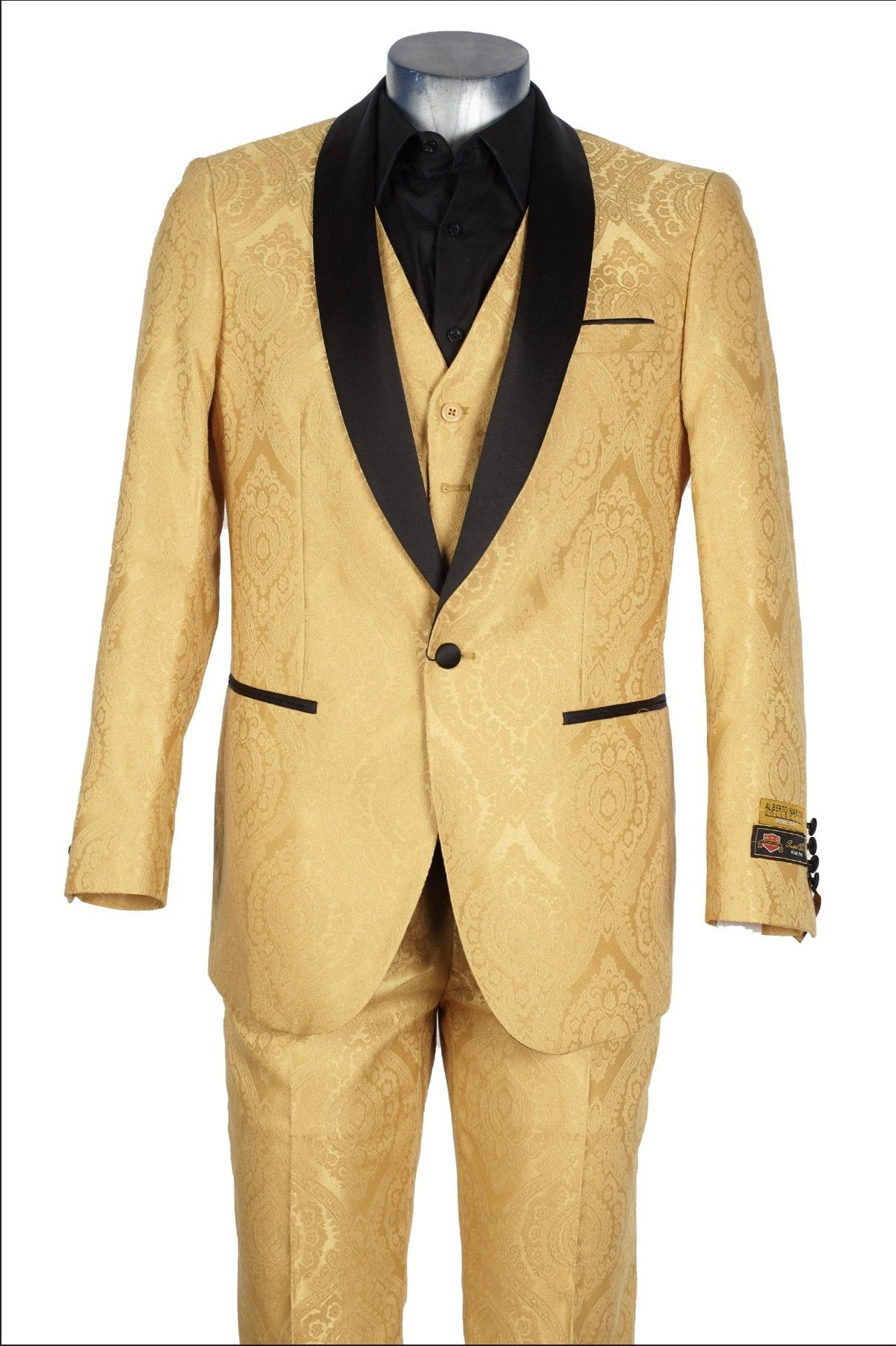 Alberto Nardoni Gold Suit Men's Designer Tuxedo Set