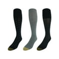 thumbnail image 1 of Men's Gold Toe 2055H Over The Calf Premium Fashion Socks - 3 Pack (Black/Charcoal/Black O/S), 1 of 5