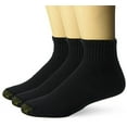 thumbnail image 1 of Men's Gold Toe 2186P Ultra Tec Quarter Socks - 3 Pack (Black O/S), 1 of 3