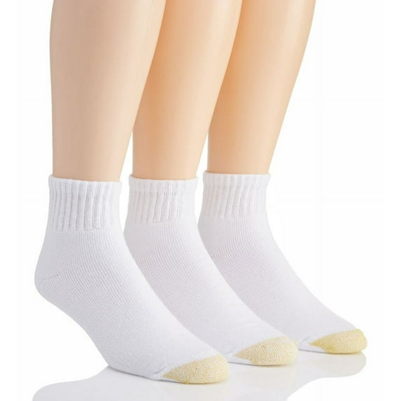 Men's Gold Toe 2186P Ultra Tec Quarter Socks - 3 Pack (White XL)