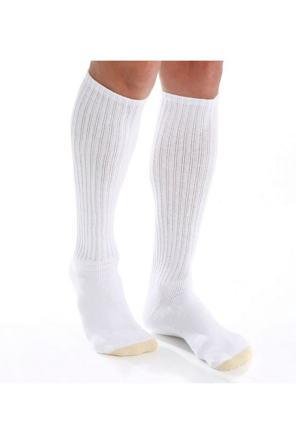 Men's Gold Toe 2187H Ultra Tec Over The Calf Athletic Socks - 3 Pack (White XL)
