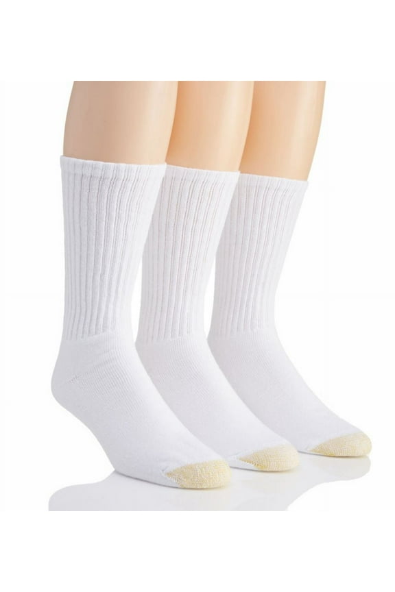 Men's Gold Toe 2187S Ultra Tec Crew Socks - 3 Pack (White XL)