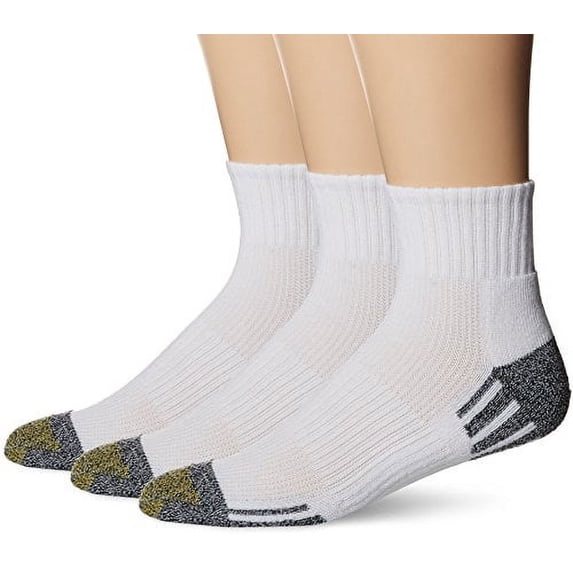 Men's Gold Toe 3015P Outlast Quarter Socks - 3 Pack (White O/S)