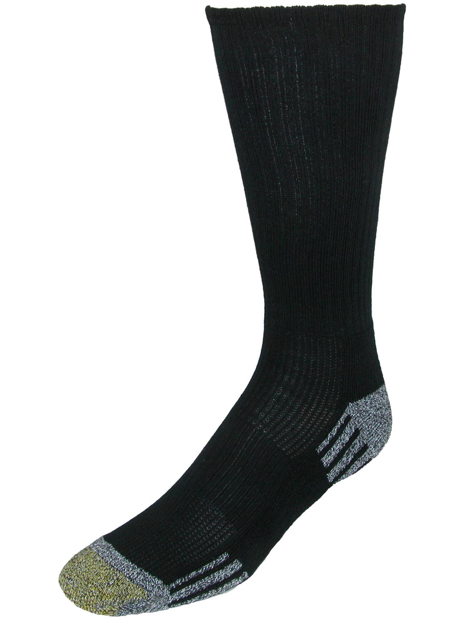 Men's Gold Toe 3016S Outlast Crew Socks 3 Pack (Black O/S)