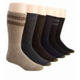 thumbnail image 1 of Men's Gold Toe 3400S Moisture Control Harrington Crew Sock - 6 Pack (Assort E O/S), 1 of 2