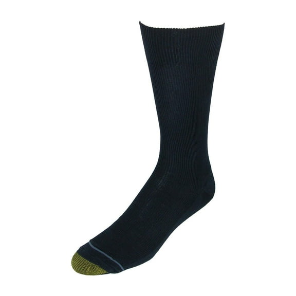 Men's Gold Toe 345S Metropolitan Cotton Crew Dress Socks - 3 Pack (Navy O/S)