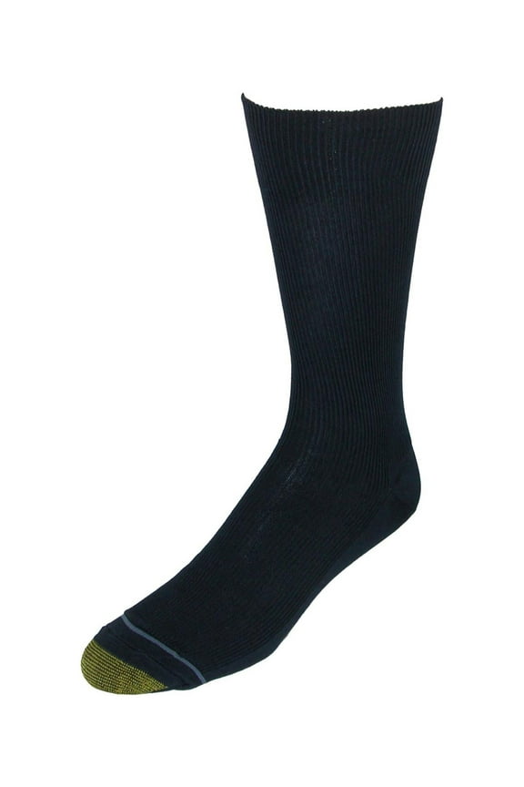 Men's Gold Toe 345S Metropolitan Cotton Crew Dress Socks - 3 Pack (Navy O/S)