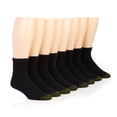 thumbnail image 1 of Men's Gold Toe 656PB Cushioned Cotton Quarter Socks - 8 Pack (Black O/S), 1 of 1