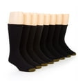 thumbnail image 1 of Men's Gold Toe 656SB Cushioned Cotton Crew Socks - 8 Pack (Black XL), 1 of 5