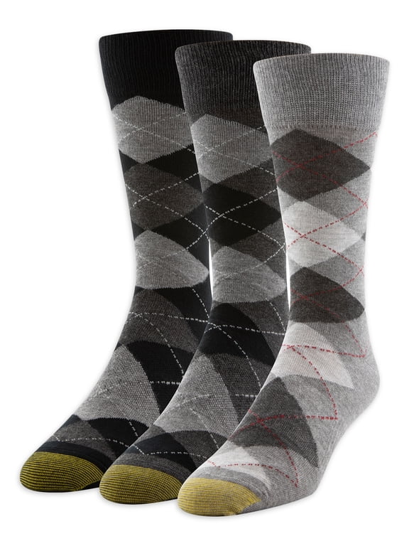 Edition Mens Dress Argyle Crew Socks, 3-Pack