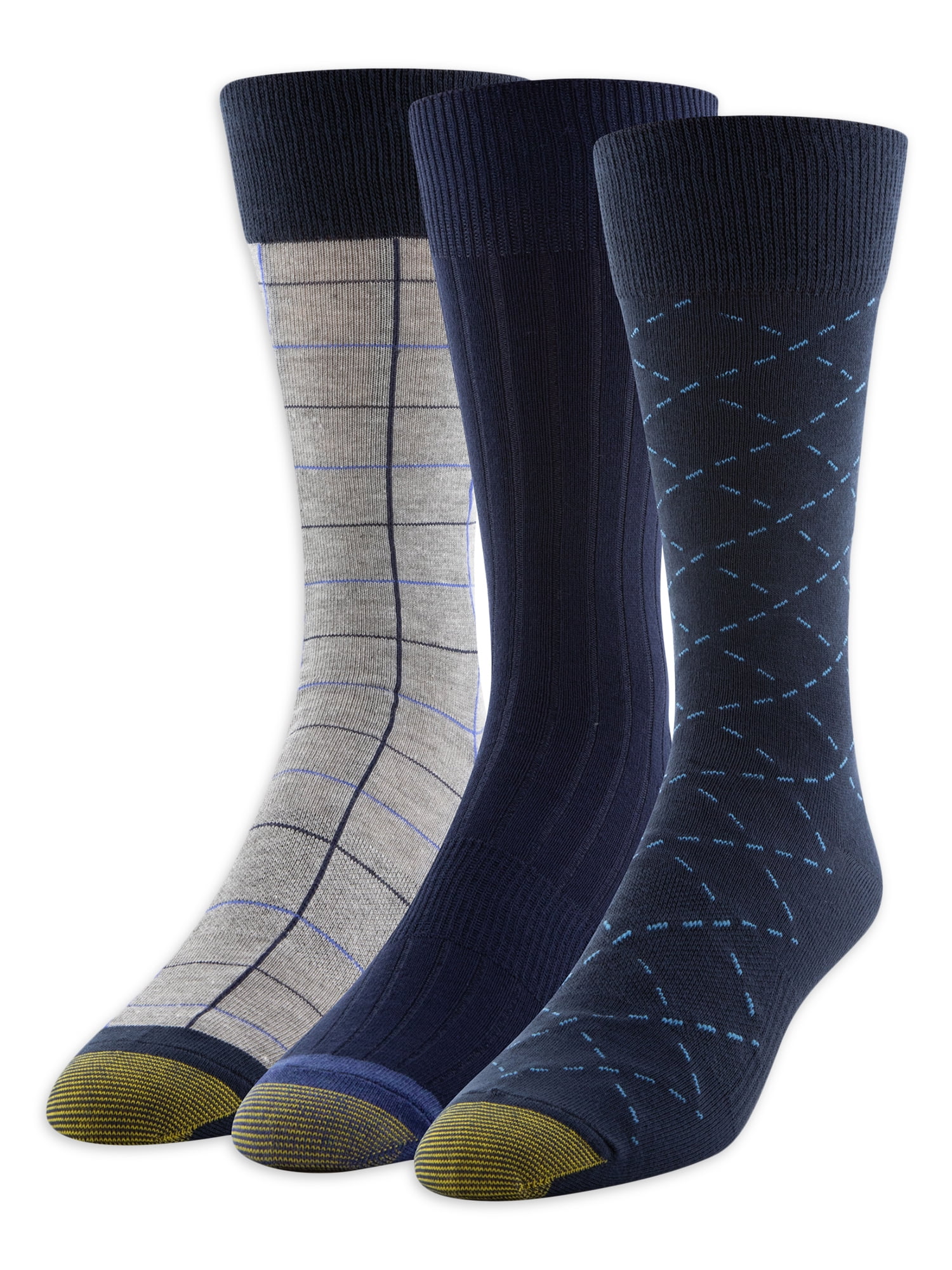 Men's Gold Toe Dress Windowpane Crew Socks