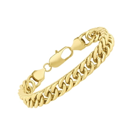 Brilliance Fine Jewelry Men's Gold-Tone Stainless Steel Curb Link 8.5" Bracelet - Brilliance Fine Jewelry