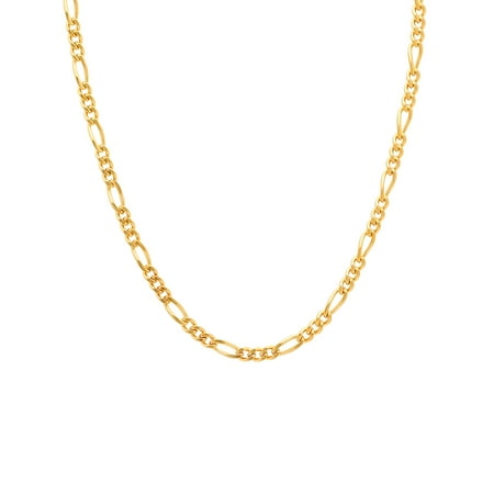 Men's Gold-Tone Stainless Steel Figaro Link 22" Chain Necklace - Brilliance Fine Jewelry