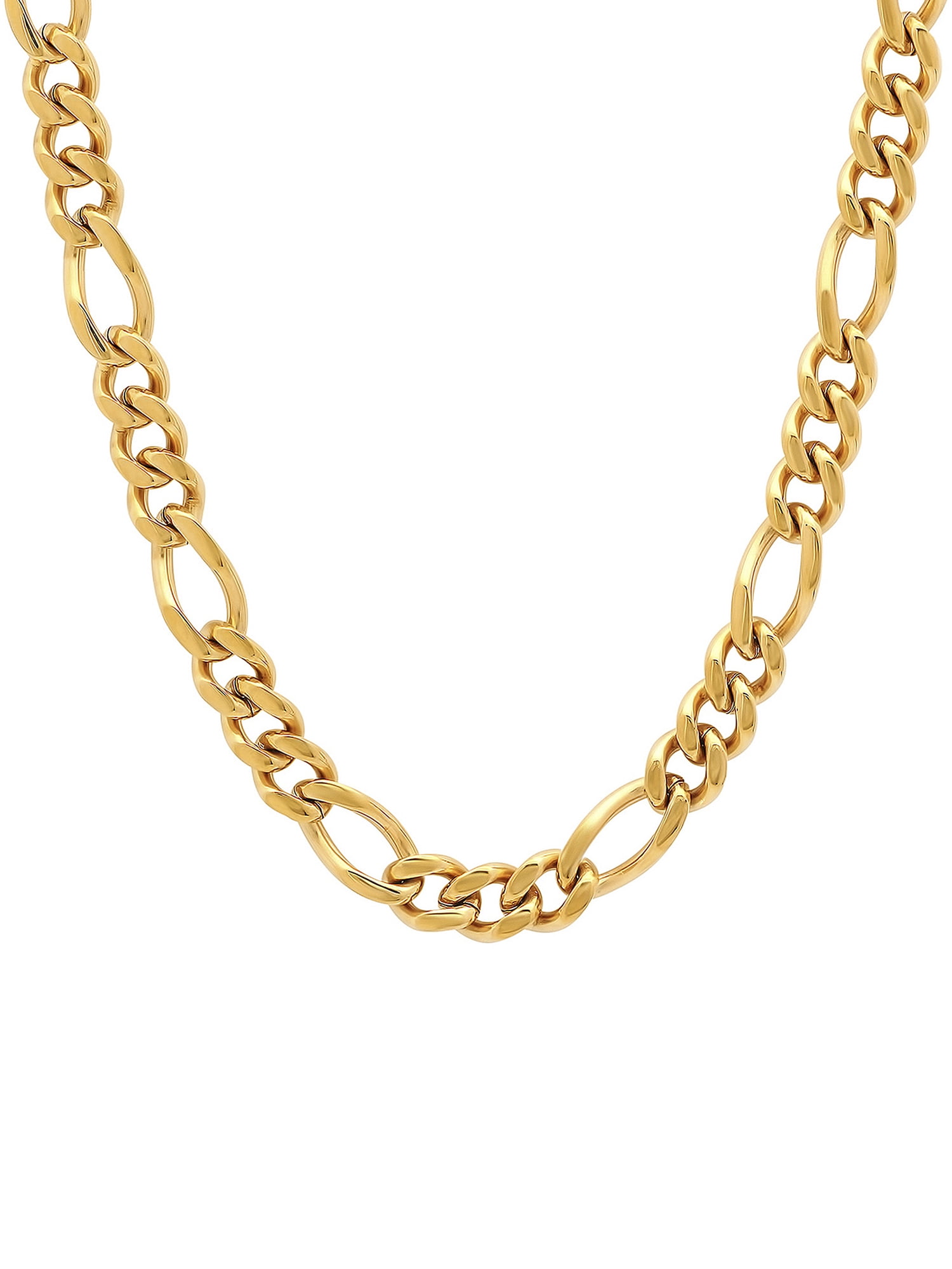 Men's Gold-Tone Stainless Steel Figaro Link 24" Chain Necklace - Brilliance Fine Jewelry