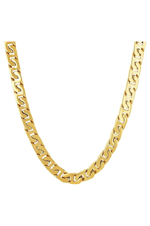 Men's Gold-Tone Stainless Steel Mariner Link 24" Chain - Brilliance Fine Jewelry