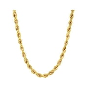 Men's Gold-Tone Stainless Steel Rope Link Chain Necklace - Brilliance Fine Jewelry