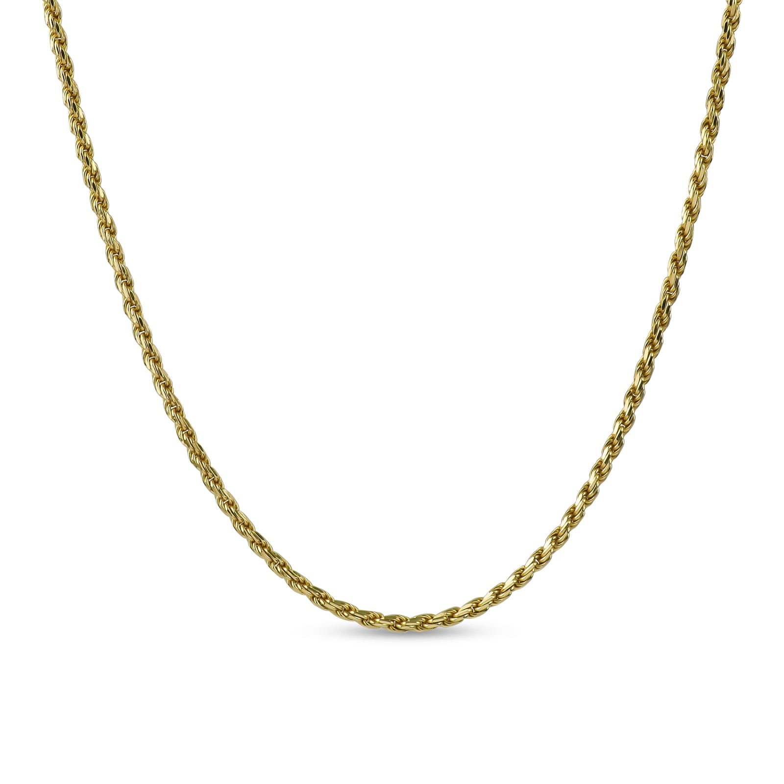 Men's Gold over Sterling Silver Diamond Cut Rope Chain Necklace, 22''