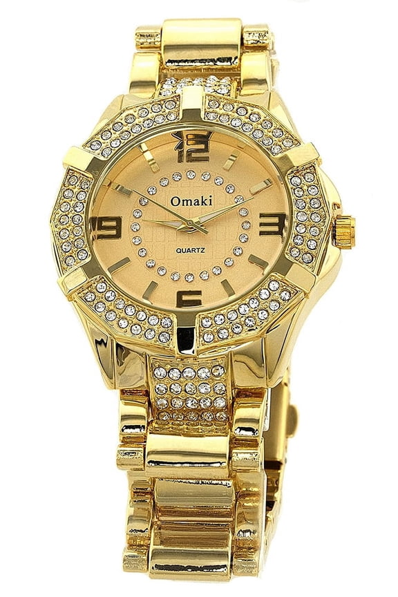 Men's Gold tone Clubbing watch 50mm 12mm thick case.