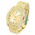 thumbnail image 1 of Men's Gold-tone iceout clubbing watch 46x56mm 17mm thick case. CZ bezel, gold-tone dial, 22mm wide gold-tone metal link bracelet fits 8.5 wrist, 1 of 2