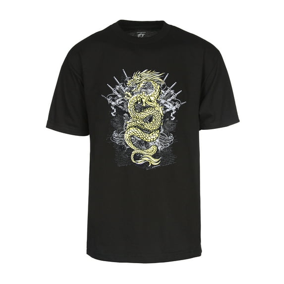 Men's Golden Dragon Short-Sleeve T-Shirt - Black - Small