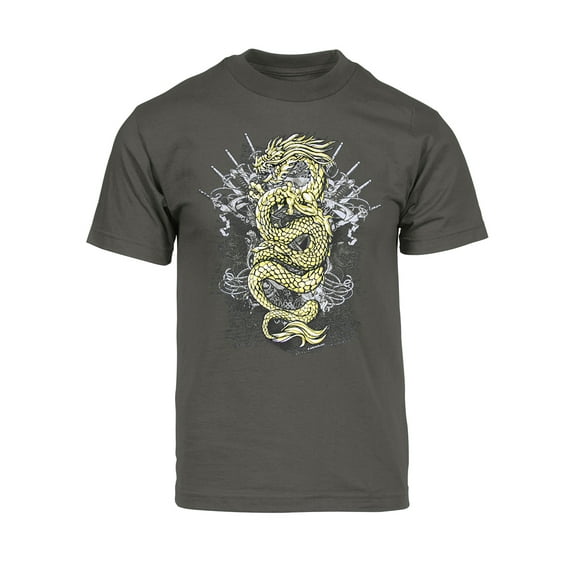 Men's Golden Dragon Short-Sleeve T-Shirt - Dark Grey - 2X-Large