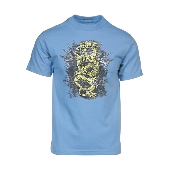Men's Golden Dragon Short-Sleeve T-Shirt - Light Blue - Large