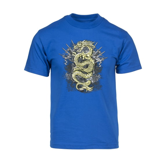 Men's Golden Dragon Short-Sleeve T-Shirt - Royal - Medium
