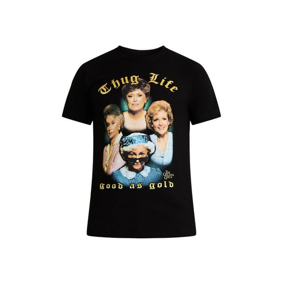 Men's Golden Girls Thug Life Black Graphic T-Shirt - Small