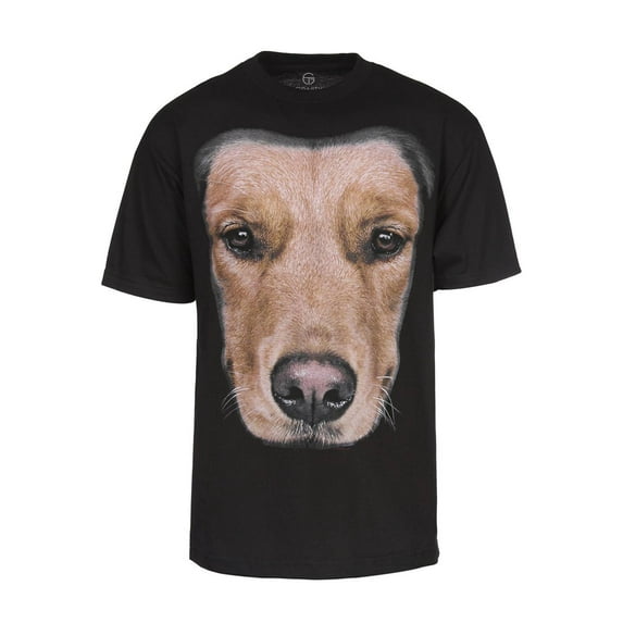 Men's Golden Retreiver Dog Short Sleeve Shirt, Black Small