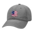 thumbnail image 1 of Men's Golf American Flag Lucky Clover Embroidered Twill Unstructured Hat with Adjustable Metal Buckle Back-Charcoal, 1 of 4