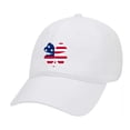 thumbnail image 1 of Men's Golf American Flag Lucky Clover Embroidered Twill Unstructured Hat with Adjustable Metal Buckle Back-White, 1 of 4