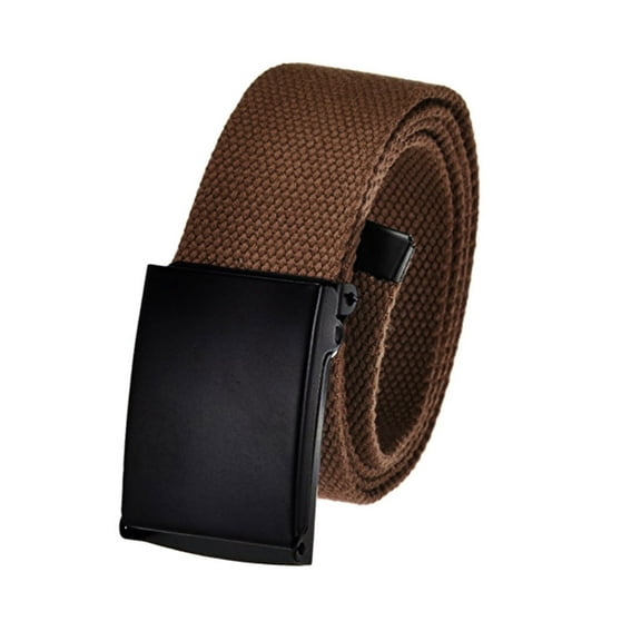 Men's Golf Belt in 1.5 Black Flip Top Buckle with Canvas Web Belt Large Brown