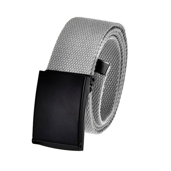 Men's Golf Belt in 1.5 Black Flip Top Buckle with Canvas Web Belt Large Gray