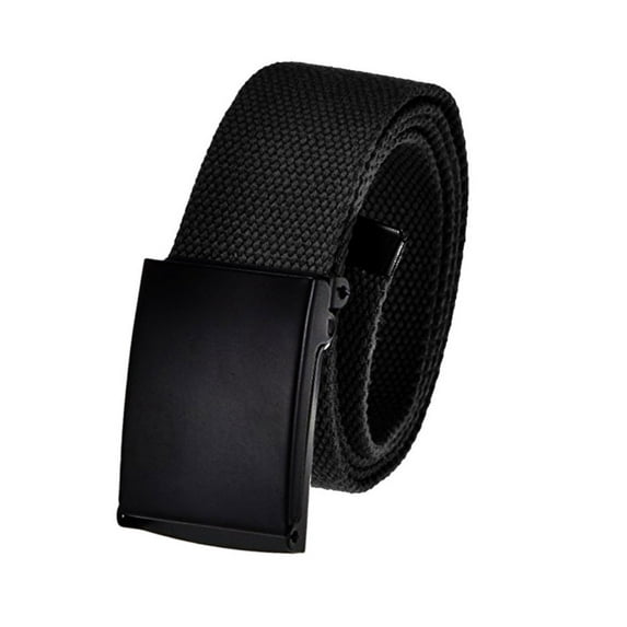 Men's Golf Belt in 1.5 Black Flip Top Buckle with Canvas Web Belt Medium Black
