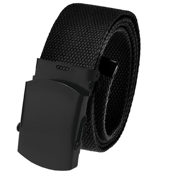 Men's Golf Belt in 1.5 Black Slider Belt Buckle with Adjustable Canvas Web Belt Large Black