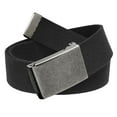 thumbnail image 1 of Men's Golf Belt in 1.5 Distressed Silver Flip Top Buckle with Canvas Web Belt Small Black, 1 of 3