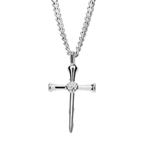 Men's Golf Cross Necklace ‚Stainless Steel Christian Jewelry with Philippians 4:13 Scripture by Shields of Strength by Shields of Strength