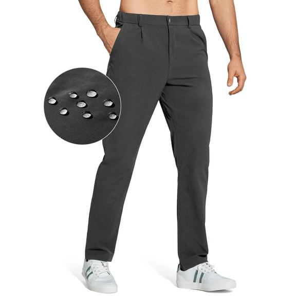 Men's Golf Dress Pants 31" Lightweight Straight Fit Stretch Casual Pants Quick Dry Breathable with 5 Pockets Dark Grey 34