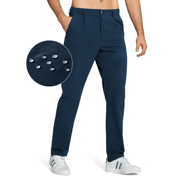Men's Golf Dress Pants 31" Lightweight Straight Fit Stretch Casual Pants Quick Dry Breathable with 5 Pockets navy blue 32