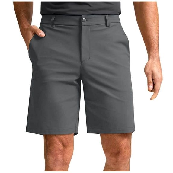 Men's Golf Dress Shorts Flat Front 7 Inch Lightweight Chino Casual with Pockets Stretch Casual Stretch