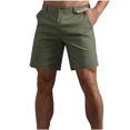 thumbnail image 1 of Men's Golf Dress Shorts Flat Front Expandable Waist Hybrid 7 Inch Lightweight Quick Dry Chino Casual with Pockets Size M-3XL Army Green, 1 of 5