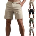 thumbnail image 1 of Men's Golf Dress Shorts Flat Front Expandable Waist Hybrid 7 Inch Lightweight Quick Dry Chino Casual with Pockets Size M-3XL White, 1 of 5