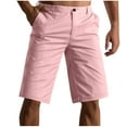 thumbnail image 1 of Men's Golf Dress Shorts Summer Casual Solid Color Button Shorts Lightweight Straight Leg Shorts, 1 of 3