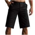 thumbnail image 1 of Men's Golf Dress Shorts Summer Casual Solid Color Button Shorts Lightweight Straight Leg Shorts, 1 of 4