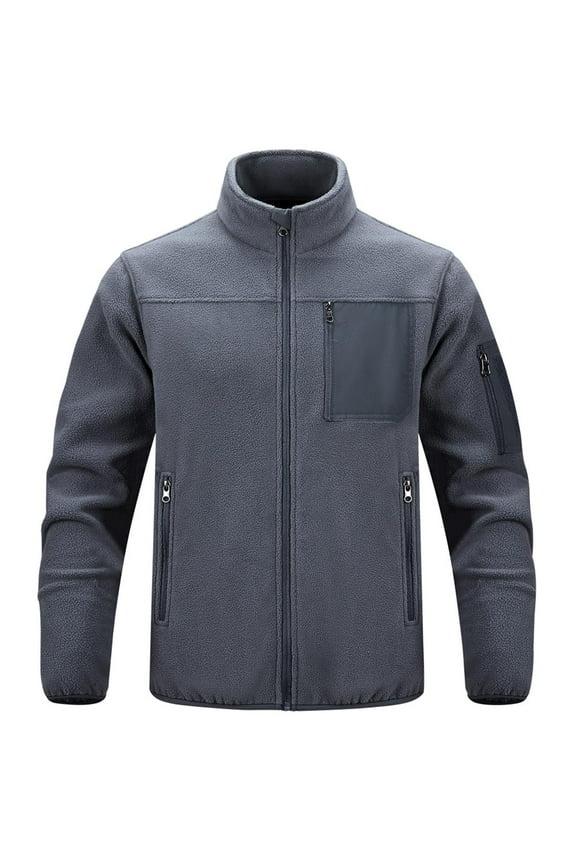 Men's Lightweight Softshell Jacket Warm Lined Windbreaker Waterproof Soft Shell Fashion Solid Color Zipper Pocket Stand Up Collar Long Sleeve Hoodless Casual Outwear Jackets for Outdoor Hiking